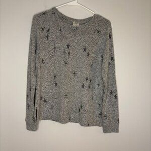 SOMA Sz S Star Sweater Soft Oversized Gray Long Sleeve Cozy